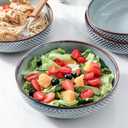 HVH 8.5 inch Large Pasta Bowls Set of 4, 46oz Big Salad Bowl Set of 4, Shallow Bowls, Ceramic Plates Set, Ceramic Bowls Set Microwave and Dishwasher Safe (Wabi sabi)