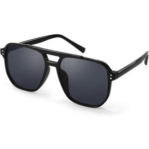 FEISEDY Retro Square Aviator Sunglasses Women Men 70s Vintage Trendy Plastic Frame Sun Glasses B2835