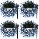 Joomer Solar Christmas Lights Outdoor 4 Pack Total 156FT 400LED 8 Lighting Modes Solar String Lights Waterproof Fairy Tree Lights for Garden Yard Patio Christmas Decoration (White) (100LED*4)