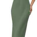 Women's Satin Strapless Backless Bodycon Maxi Dress (Green, XL)