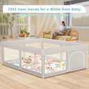 Baby Playpen with Mat 50x50 Inch, Play Pen for Babies and Toddlers with Gate, Baby Fence Sturdy Safety Playpen, Indoor & Outdoor Kids Activity Center