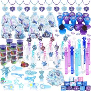 Frozen Party Favors, Snowflake Princess Theme Birthday Supplies Set 170PCS - With Various Party Toys Goodie Bag Stuffers, Piata Filling Perfect for Winter Party Decorations for Girls