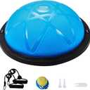 VEVOR Half Exercise Ball Trainer, 23 inch Balance Ball Trainer, 1500lbs Capacity Stability Ball, Yoga Ball with Resistance Bands & Foot Pump, Strength Fitness Ball for Home Gym Full Body Workout