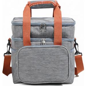 Insulated Lunch Bag for Men Women, Large Reusable Lunch Box with Adjustable Shoulder Strap, Leakproof Freezer-Safe Tote Bag for Work, Picnic, Office, 600D Waterproof Fabric