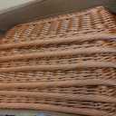 Eccliy 6 Pack Wicker Bread Baskets 15.8 Inch Woven Serving Basket for Gifts, Poly Wicker Storage Rectangle Rattan Display Trays for Bread Food Vegetables Fruit Snacks Tabletop Restaurant Home