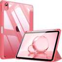 Fintie Hybrid Slim Case for iPad (A16) 11th Generation 11 Inch (2025), iPad 10th Generation 10.9 Inch (2022) - Shockproof Cover with Clear Transparent Back Shell & Pencil Holder, Pink