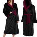 Kidukso Unisex Wizard Robes Flannel Costume Robe Plush Hooded Bathrobe Cozy Christmas Halloween Costume (L)