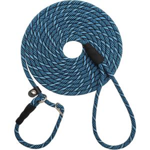 Reflective Long Dog Leash Slip Lead, No-Choking 12 FT/20 FT/30 FT/50 FT Rope Training Lead for Medium Dogs Small Puppy Pets Behavior Active Playing (12ft, Blue)
