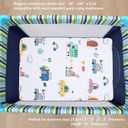 Padded Pack n Play Sheets Breathable Thick Pack and Play Mattress Protector, Quilted 38x26 Playard Sheet Fitted for Graco, Portable Mini Cribs and Foldable Mattress Pad, Soft Playpen Mattresses Cover