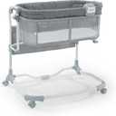 Ingenuity Dream & Grow Bedside Baby Bassinet with AirLoom Mattress, for Ages 0-12 Months, Adjustable Height - Handstitch (Grey)