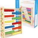 Sealive Classic Wooden Abacus for Kids Math, Educational Counting Toy with 100 Beads, 123 Learning Number Abacus for Toddler, Mathematics Toy Beads Game for Preschool Children Kindergarten (Large)
