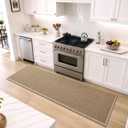 DEXI Ultra Thin Hallway Runner Rug 28x96, Non Slip Entryway Rugs,Beige