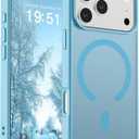 SUPFINE Magnetic for iPhone 17 Pro Case (Compatible with MagSafe)(Military Grade Drop Protection) Translucent Matte Shockproof with Anti-Fingerprint Phone Cover 2025,Light Blue