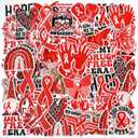 Suncalla 72 Pcs Red Ribbon Week Supplies Bulk Iron on Patches Drug Free Red Ribbon Week Awareness Embroidered Patches Anti Drugs Motivational Inspirational Accessories Set for School Events Support