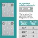 BGment Room Darkening Curtains 63 Inches Long, Grommet Thermal Insulated Blackout Curtains with Wave Line and Dots Printed for Bedroom, 2 Panels, Each 52 x 63 Inch, Light Grey