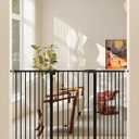 keny 36" Extra Tall Baby Gate for Stairs, 29"-55" Wide Auto Close Dog Gate for Doorways, Pressure Mounted Easy Walk Through Pet Gate with Door, Black