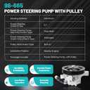 96-665 Power Steering Pump Fit for Honda Odyssey 2011-2017, for Honda Pilot 2012-2015, for Honda Ridgeline 2012-2014 Automotive Replacement Power Steering Pumps with Pulley 56110RN0A51 21-534