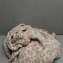 JOOJA Wearable Blanket Super Soft Feather Yarn Blanket Shawl with Pockets Fuzzy Throw Blanket TV Blanket for Adults Teens (Cheetah Beige)