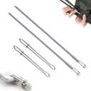 4 Pcs Drawstring Threader Tool, Stainless Steel Long Loop Turner Sewing Tools and Short Rope Threading Clips, Bodkin Sewing Tools for Easily Threading Hoodies, Jackets and Pants Ropes