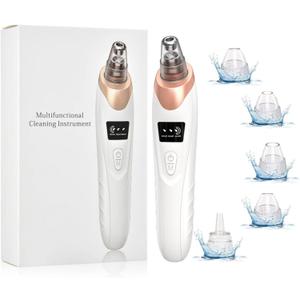 2026 Pore Vacuum, USB Rechargeable Blackhead Remover Vacuum,3 Levels Adjustable Pore Vacuum Blackhead Remover, with 5 Suction Power,6 Probes,Face Vacuum Pore Cleanser for Women & MenGold