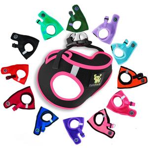 EcoBark Step in Dog Harness - Eco-Friendly Teacup Dog Harnesses for XXS, XS, and Small Dogs - Reflective and Adjustable Mini Body Halter Vest -Tiny Soft Mesh Toy Breed Harness (XXXS, Black and Pink)