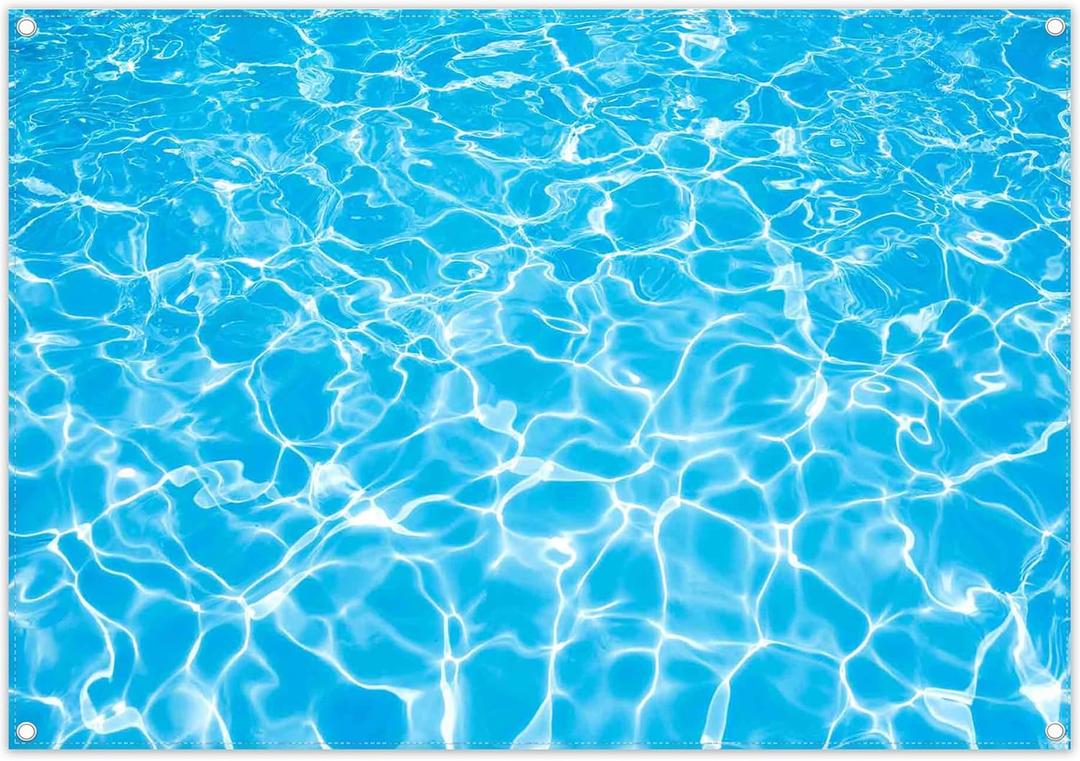 7x4.9ft Summer Swimming Pool Photography Backdrop Blue Splash Water Ripple Background Ocean Party Decorations Baby Shower Photo Booth Banner