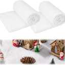 JOYIN Christmas Snow Blanket Roll for Christmas Decoration, Village Displays, Under The Xmas Tree - Thick White Soft Fake Snow Cover for Holiday Decor and Winter Displays (15In x 10Ft, 2PCS)