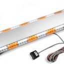 ASPL 47" 88 LED High Intensity Low Profile Roof Top Strobe Light Bar Emergency Warning Strobe Lights for Tow Truck Construction Vehicles (Amber/White)