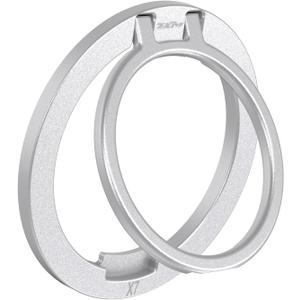 ZXM Magnetic Phone Grip for Magesafe,X7 for Magsafe Ring Stand,Magnetic Cellphone Ring Holder with Kickstand for iPhone 16 Pro Max Plus iPhone 15 14 13 &Huawei,Samsung(Silver)
