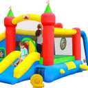 WELLFUNTIME Inflatable Bounce House,Jumping Castle Slide with Blower,Kids Bouncer with Ball Pit