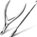 MR.GREEN Cuticle Nippers Nail Manicure Scissors Cuticle Clippers Trimmer Dead Skin Remover Stainless Steel Cutters Beauty Tool With Pusher (Mr-1028+Pusher)
