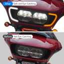 LED Headlight Vent Turn Signal for Road Glide, LED Fairing Vent Accent Lamp Indicator Side Lights for Harley Road Glide FLTRX Special FLTRXS CVO Ultra FLTRX 2015-2024 Accessories (Smoked Lens)