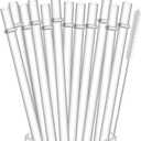 ALINK 12-Pack Reusable Hard Plastic Clear Straws, 10.5 in x 0.3 in Tumbler Straws for 16 OZ 20 OZ 30 OZ Stanley, YETI, Starbucks Tumblers with Cleaning Brush