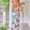 GRACE KARIN Women Strapless Dress Casual Loose Ruched Long Maxi Dress with Pockets (L)