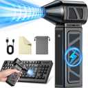 Hingso Compressed Air Duster, 360000RPM Powerful Electric Air Duster with Brushless Motor, 5-Gear Rechargeable Cordless Air Blower Turbo Fan, Mini Jet Dry Blower for PC, Keyboard, Snow, Car, Outdoors