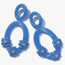 Boho Raffia Earrings Flower Drop Earrings Cute Floral Dangle Earrings Statement Summer Jewelry for Women
