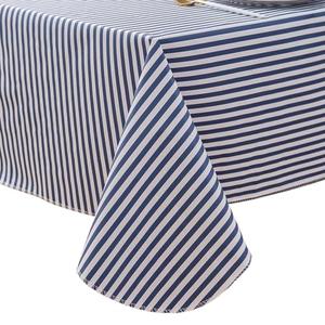 LIBERECOO Vinyl Tablecloth with Flannel Backing, 60 x 102 Scottish Blue Stripe Stain-Resistant Rectangle PVC Flannel Backed Table Cover Waterproof Wipeable for Indoor and Outdoor