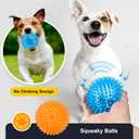 VITEVER 3.5 Squeaky Dog Toy Balls (6 Colors) Puppy Chew Toys for Teething, BPA Free Non-Toxic, Spikey Dog Balls for Medium, Large & Small Dogs, Durable Toys for Aggressive Chewers