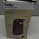 bella Electric Can Opener and Knife Sharpener, Removable Cutting Lever, Cord Storage, Stainless Steel Blade, Plum