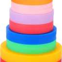 16 Pieces Rolling Pin Guide Ring Spacer Bands Thickness Rings Flexible Silicone Slip On Baking Accessories Fit for 1.6 Inch Wide Dough Rollers (0.4/0.2/0.08/0.04 Inch in Thickness), 8 Colors