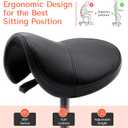 TASALON Saddle Stool - Ergonomic Saddle Chair - Comfortable Saddle Stool with Wheels - Swivel Salon Cutting Stool for Kitchen, Salon, Spa, Tattoo, Pedicure, Massage -Esthetician Chair Black, 17" x 16" x 7"