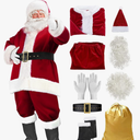 Santa Claus Costume for Men Women Adult - 10pc. Christmas Santa Suit Outfit