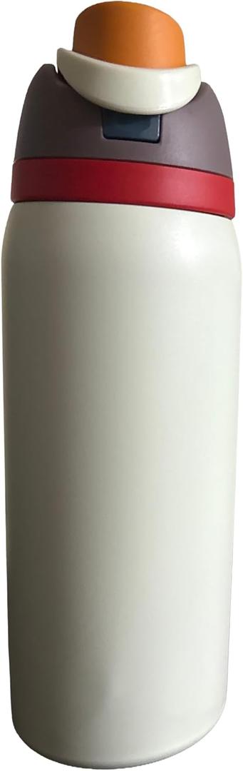 stainless steel water bottles (32 onz, green with brown cap)