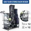 Mythinglogic Golf Storage Garage Organizer, Golf Bag Storage Stand and Other Golfing Equipment Rack, Extra Storage Rack for Golf Clubs