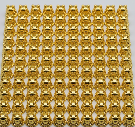 120-Piece Bulk Miniature Golden Frog Figurines – 1cm Mini Lucky Frog Statues for Crafts, DIY Decor, and Party Favors