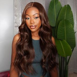 30 inch Chocolate Brown Lace Front Wig Human Hair 200 Density 13x4 Hd Body Wave Lace Front Wigs Human Hair Pre Plucked Colored Frontal Wigs Human Hair Brown Wig Human Hair for Women