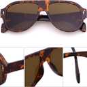 Retro Aviator Sunglasses for Women Men Trendy 70s Vintage Plastic Square Eyewear Tinted Lenses Sunnies