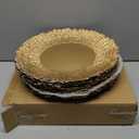 Coloch Set of 12 Plastic Charger Plates, 13" Reusable Reef Serving Chargers for Dinner Plate Round Shiny Decorative Charger Plate for Wedding, Catering, Parties, Christmas, Home Dinner Use (Gold)