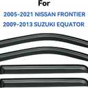 Window Visors Rain Guards Shield for 2005-2021 Nissan Frontier Crew Cab, Out-Channel Window Vent Wind Deflectors Visors Shades for 2009-2013 Suzuki Equator Crew Cab