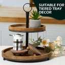 Defined Deco Mini Wood Risers for Display, Small 5"Round Rustic Pedestal Display Stand (Set of 2, Wood)